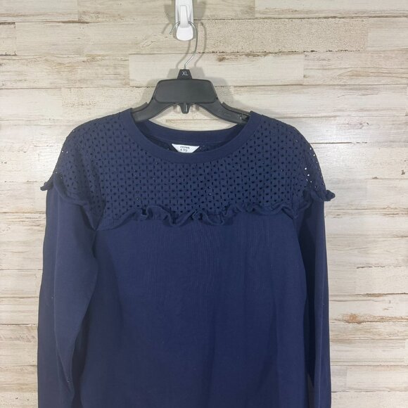 Crown & Ivy Navy Blue Sweatshirt Size XL - Picture 2 of 5